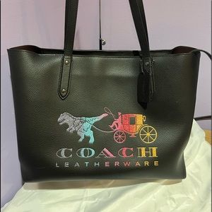 RARE COACH Rexy Ombre Glittered Pride Leather Tote